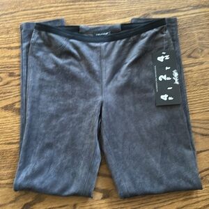 NWT Gray Faux Suede Legging